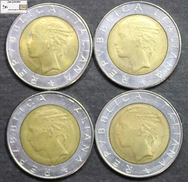 Italy 500 Lire 1982 / 2x 1983 / 1984 (Four Coins) Circulated