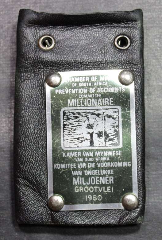 Grootvlei Gold Mine 1980 Millionaire Leather Key ring.