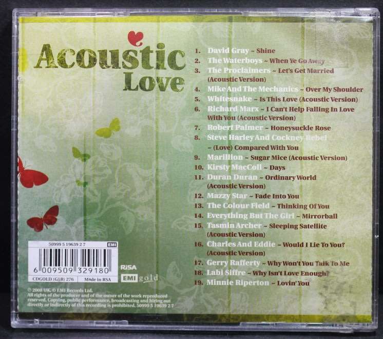 Acoustic Love Compilation Various Artists CD.