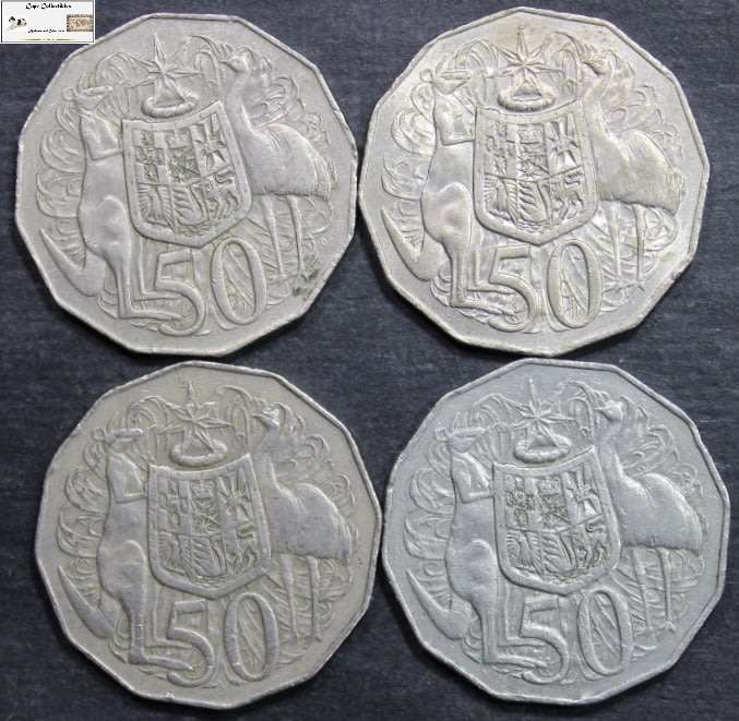 Australia 50 Cent 1972/1975/1979/1983 (Four Coins) Circulated