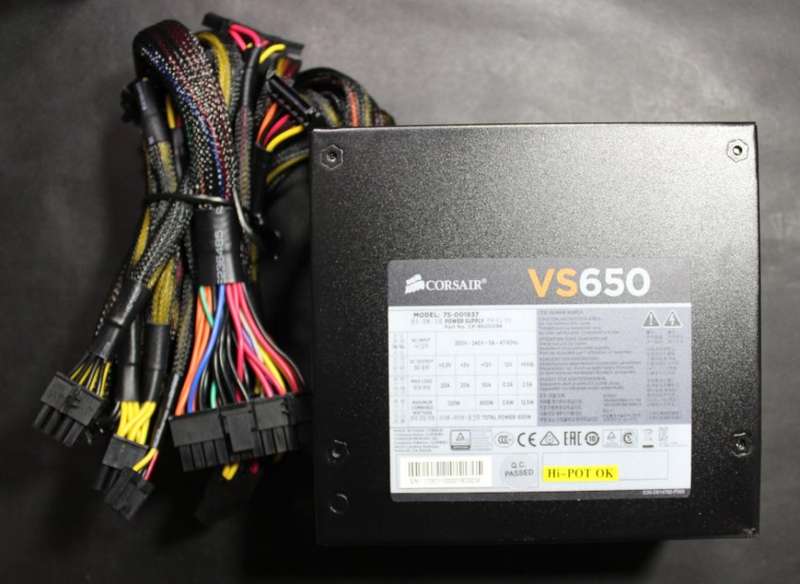 Corsair VS650 ATX Power Supply 650Watt.