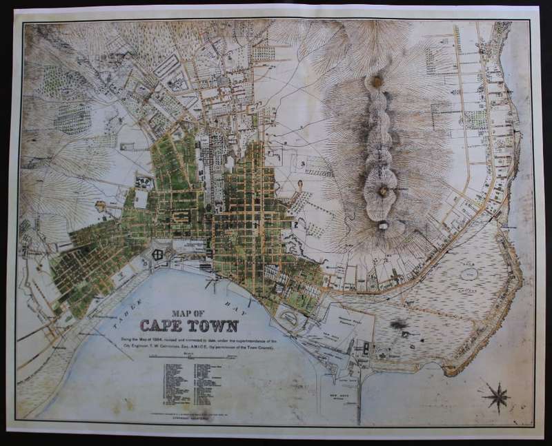 Map Of Cape Town 1884 Poster Print