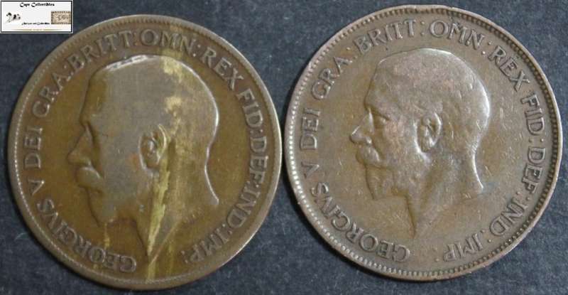 United Kingdom 1 Penny 1921 / 1929 (Two Coins)  Circulated