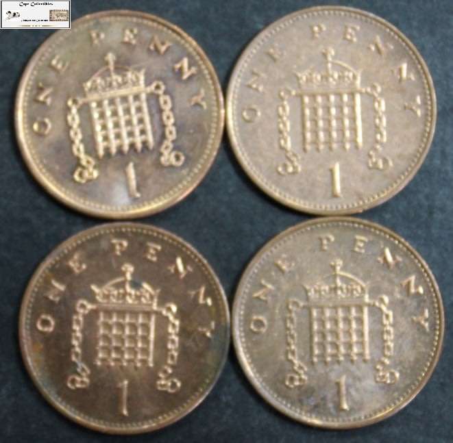 United Kingdom 1 Penny 1998x2/1999/2001 (Four Coins) Circulated