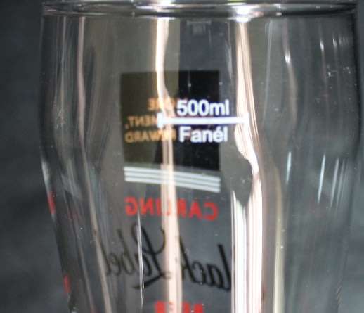 Set of Four Carling Black Label 500ml Beer Glasses.