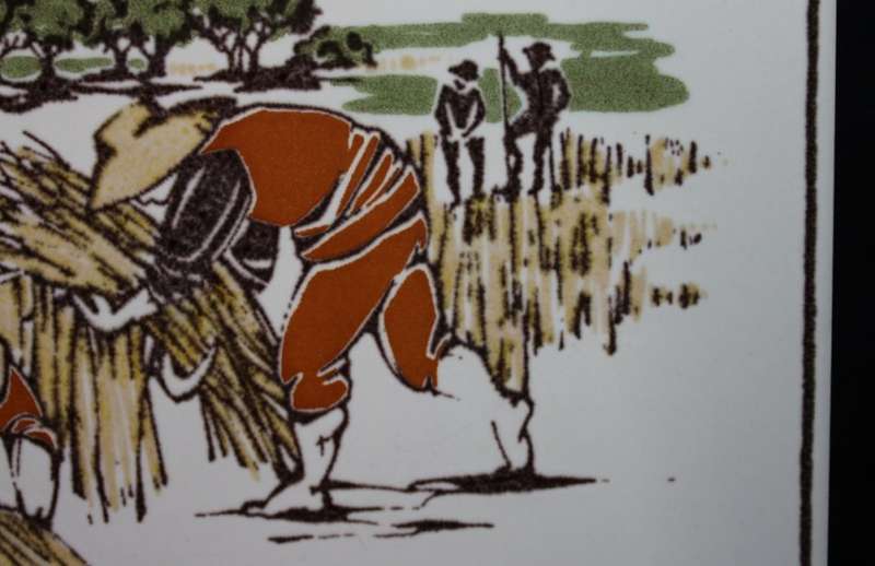 Pair of Vintage Italian Wall Tiles Harvest Time By Cerim Imola