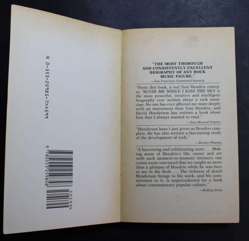 `Scuse Me While I Kiss The Sky The Life Of Jimi Hendrix by David Henderson Softcover Book