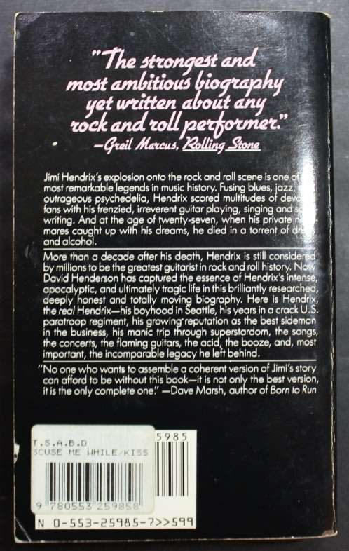 `Scuse Me While I Kiss The Sky The Life Of Jimi Hendrix by David Henderson Softcover Book