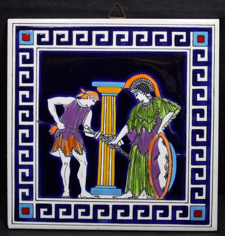 2 Smaltotechniki Greek Ceramic Decorative Tiles