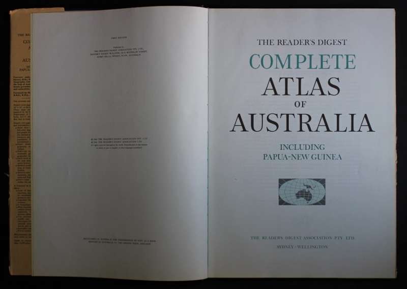 The Readers Digest Complete Atlas of Australia including Papua-New Guinea First Edition 1968