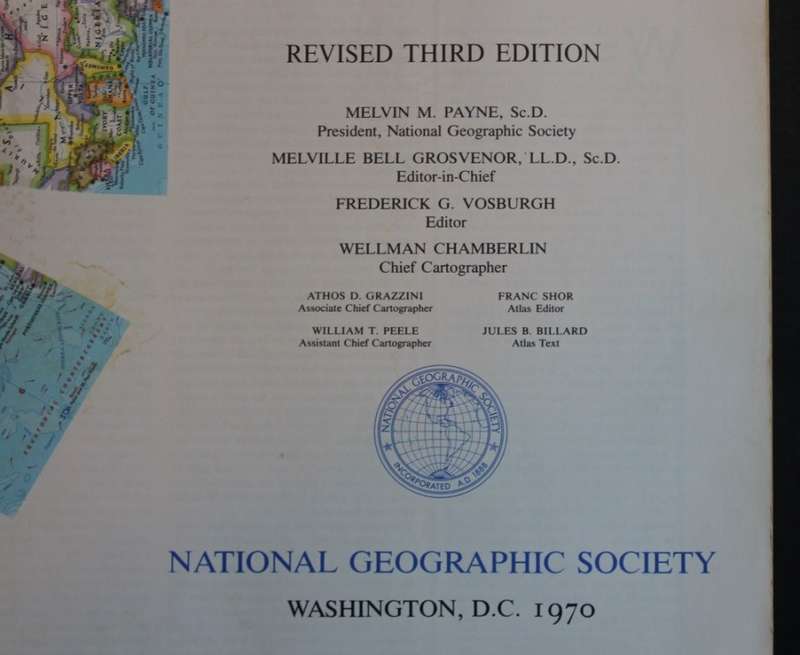 National Geographic Atlas Of The World 1970 Softcover Large Edition