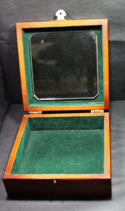 Wooden Jewellery Box with Mirror