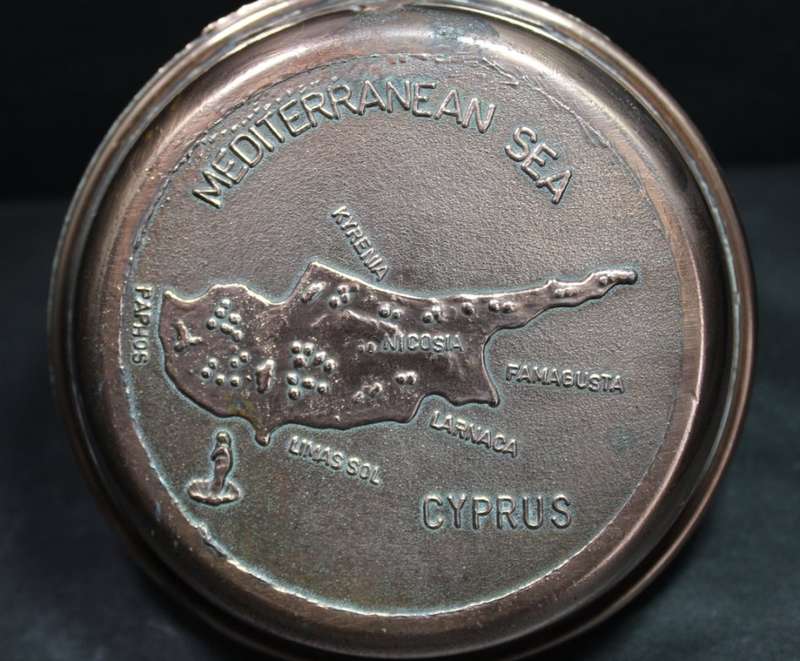 Decorative Mediterranean Sea Cyprus Island Copper Pan
