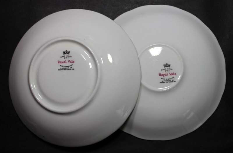 Part set of Royal Vale Pair of Side Plates and Saucers
