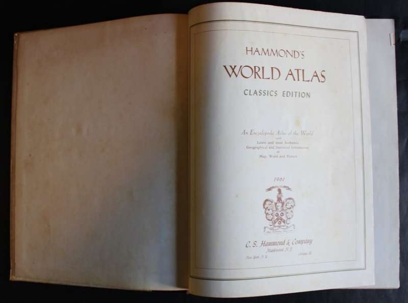 Hammond`s World Atlas Classics Edition 1961.