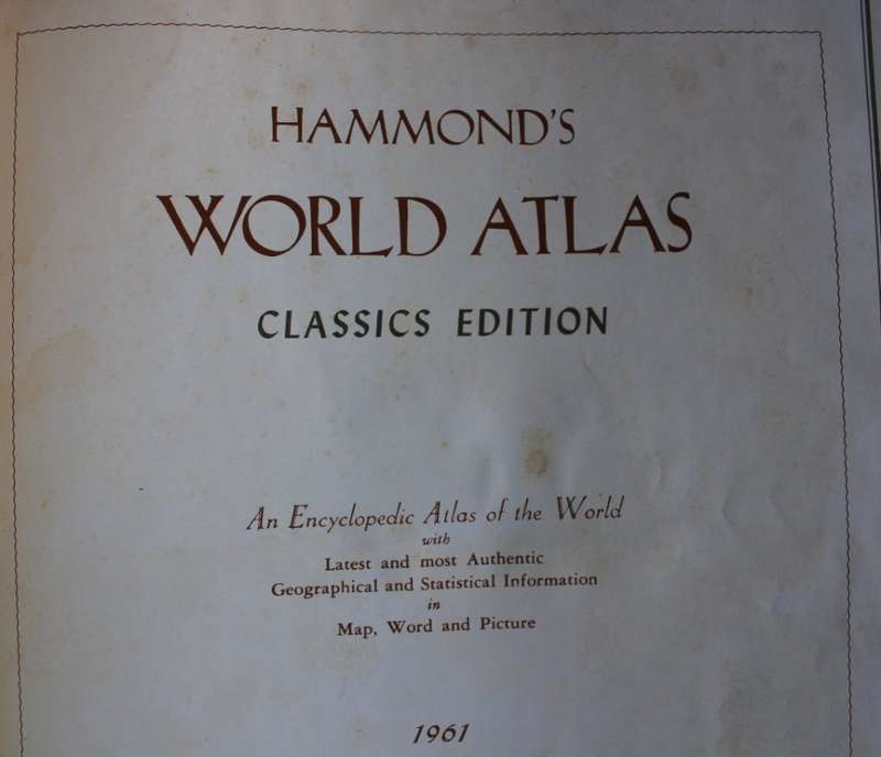 Hammond`s World Atlas Classics Edition 1961.