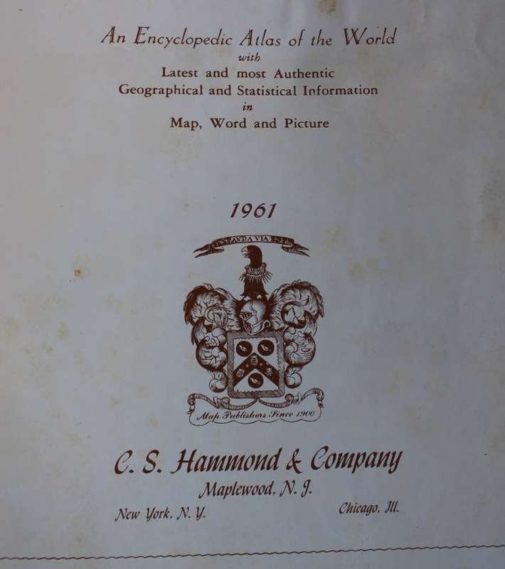Hammond`s World Atlas Classics Edition 1961.