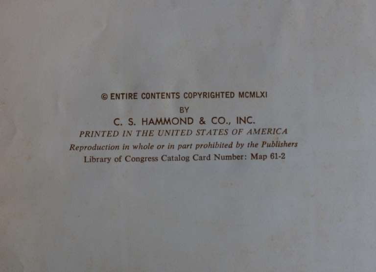 Hammond`s World Atlas Classics Edition 1961.