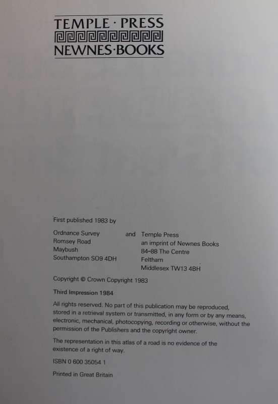 Ordnance Survey Road Atlas Of Great Britain 1984 3rd Impression