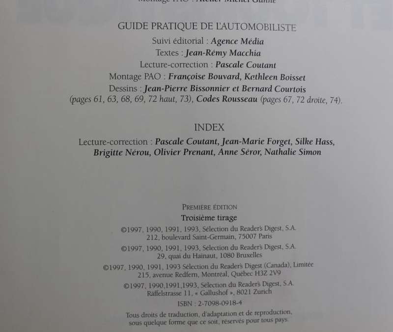 Guide De La Route 1997 Selection du Readers Digest France Routiere et Touristique