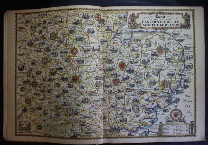 Pictorial Britain and Ireland - Book of Vintage Maps 1932 by Esso.