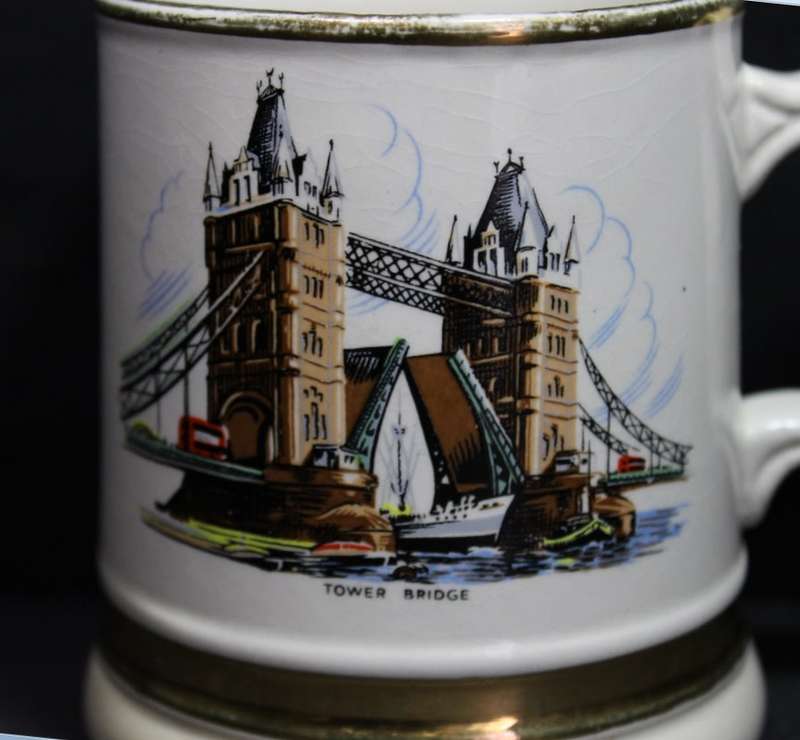 Tower Bridge Mug by Prince William Decorative 22 Carat Gold Trim