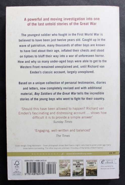 Boy Soldiers Of The Great War by Richard Van Emden, Softcover Book