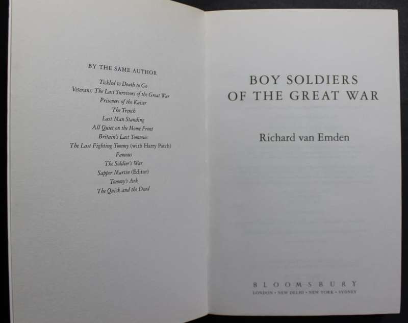 Boy Soldiers Of The Great War by Richard Van Emden, Softcover Book