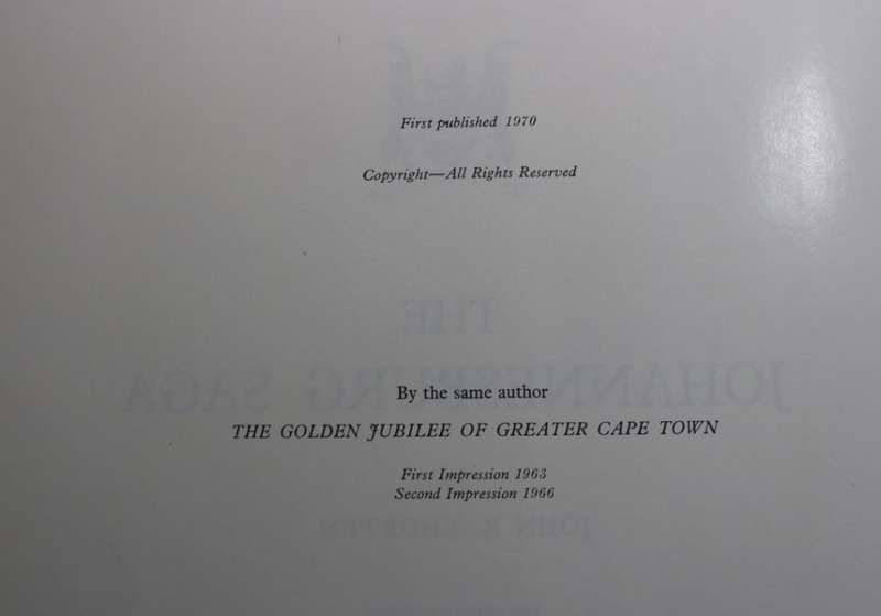 The Johannesburg Saga by John R Shorten, Hardcover Book, Large.