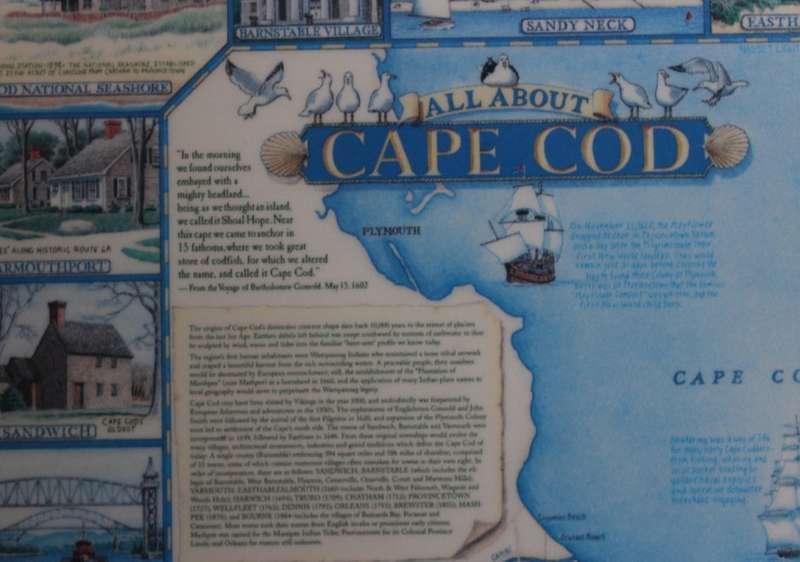 Cape Cod, Massachusetts USA, By Daniel Dana Gaines 1995, Framed Map