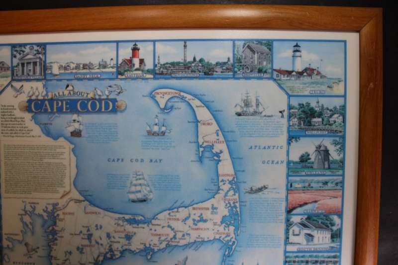 Cape Cod, Massachusetts USA, By Daniel Dana Gaines 1995, Framed Map