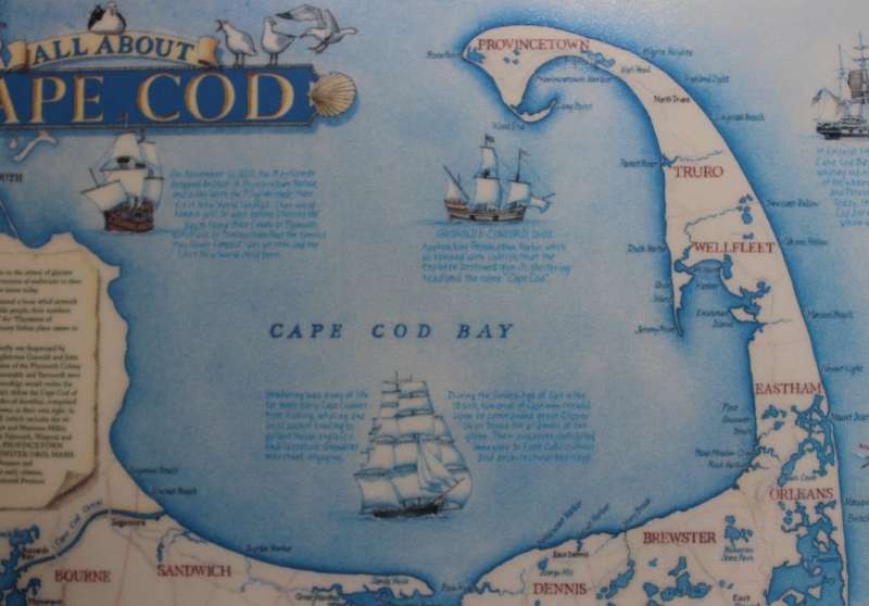 Cape Cod, Massachusetts USA, By Daniel Dana Gaines 1995, Framed Map
