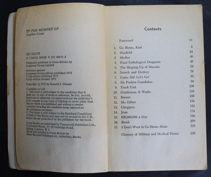 365 Days by Ronald J Glasser M.D. Softcover Book
