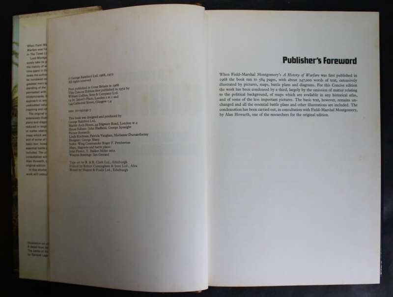 A Concise History of Warfare by Field-Marshal Viscount Montgomery of Alamein, Concise Edition, Hardc