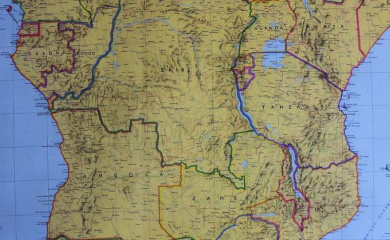 Vintage Africa South Of The Sahara Wall Map 1991 Reproduction Print