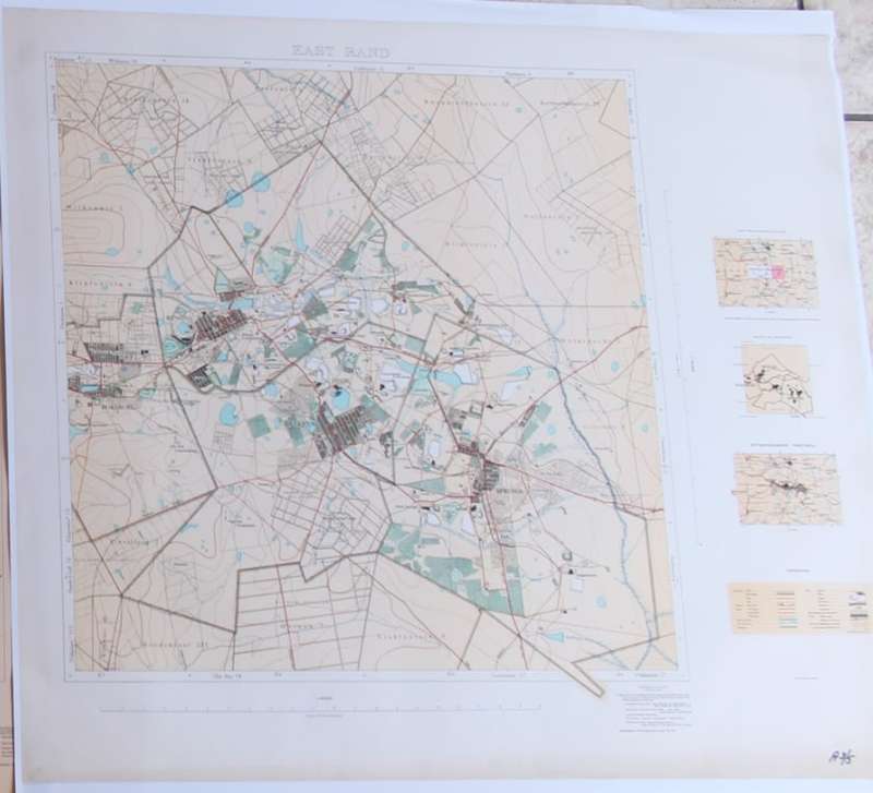 Witwatersrand Central, East and West, Topographical Map 1935, Set of 3 Maps, Reproduction Prints