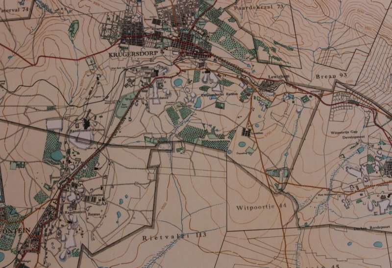Witwatersrand Central, East and West, Topographical Map 1935, Set of 3 Maps, Reproduction Prints