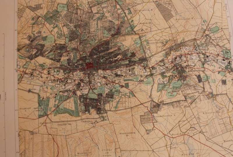 Witwatersrand Central, East and West, Topographical Map 1935, Set of 3 Maps, Reproduction Prints