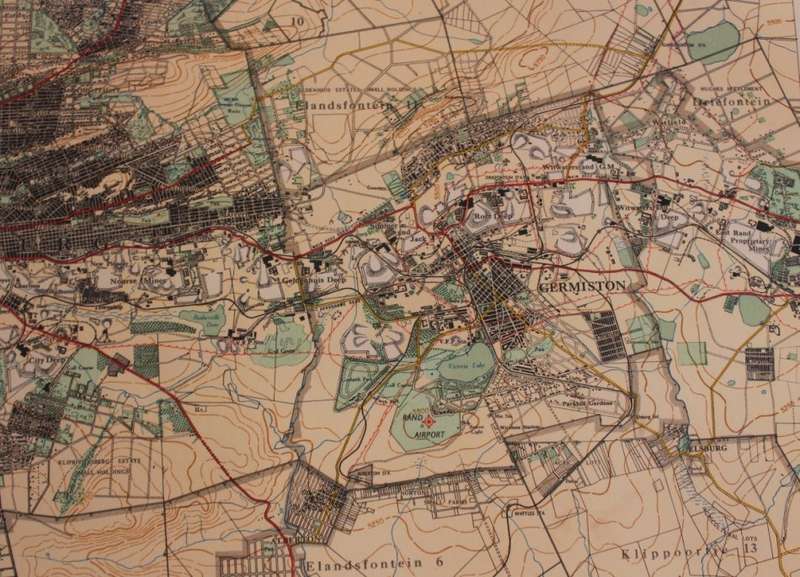 Witwatersrand Central, East and West, Topographical Map 1935, Set of 3 Maps, Reproduction Prints