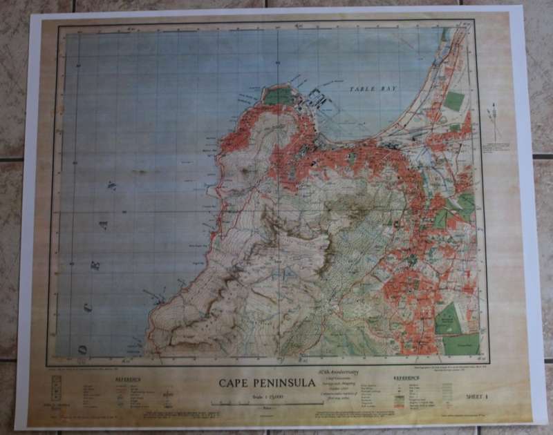 Cape Peninsula 1934 - 80th Anniversary Surveys and Mapping, Set of 4 Maps, Reproduction Prints