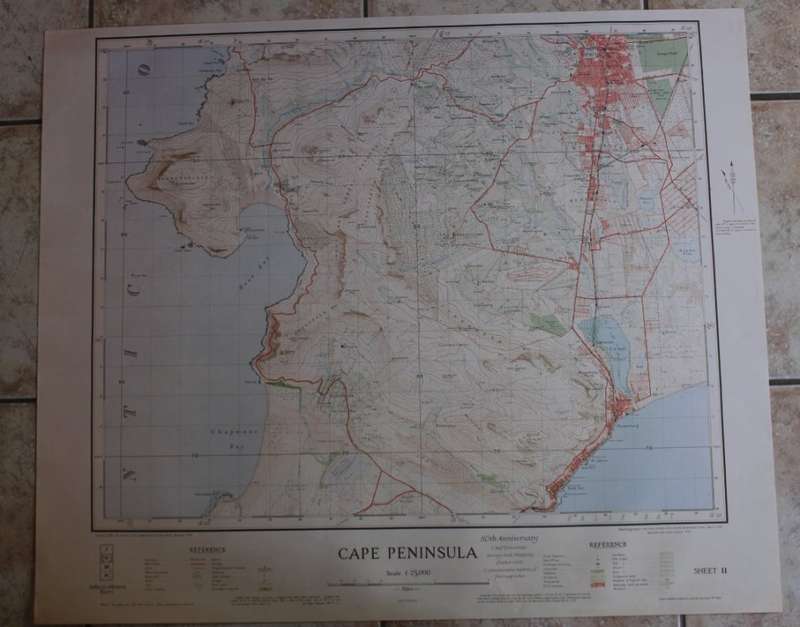 Cape Peninsula 1934 - 80th Anniversary Surveys and Mapping, Set of 4 Maps, Reproduction Prints