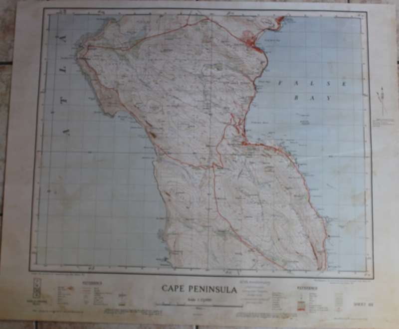 Cape Peninsula 1934 - 80th Anniversary Surveys and Mapping, Set of 4 Maps, Reproduction Prints