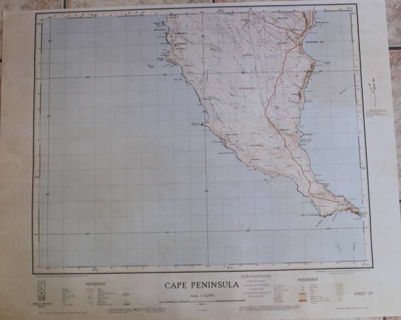 Cape Peninsula 1934 - 80th Anniversary Surveys and Mapping, Set of 4 Maps, Reproduction Prints