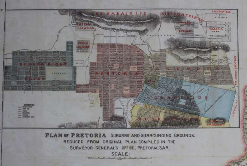 Plan of Pretoria and Johannesburg From Jeppes Map of the Transvaal 1899, Reproduction Print