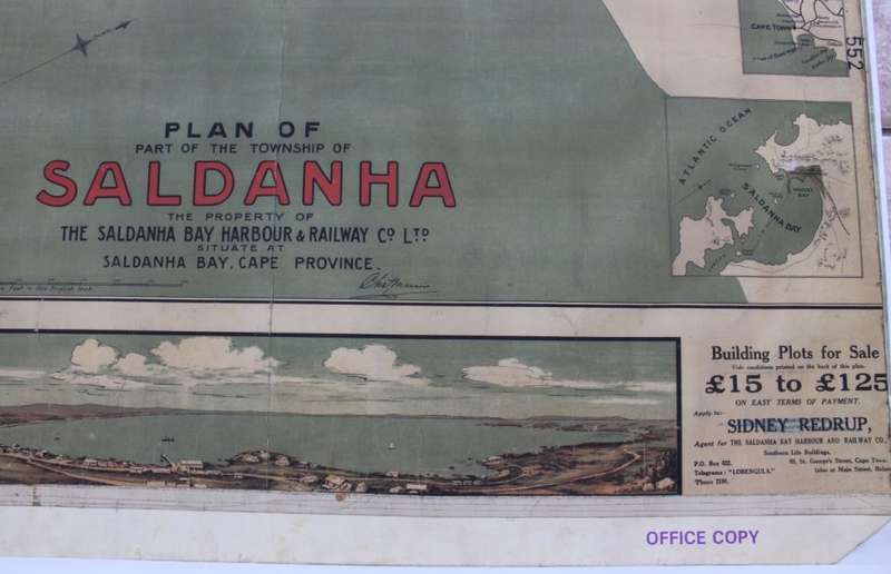 Vintage Plan of Part of the Township of Saldanha Bay 1914, Poster Print.