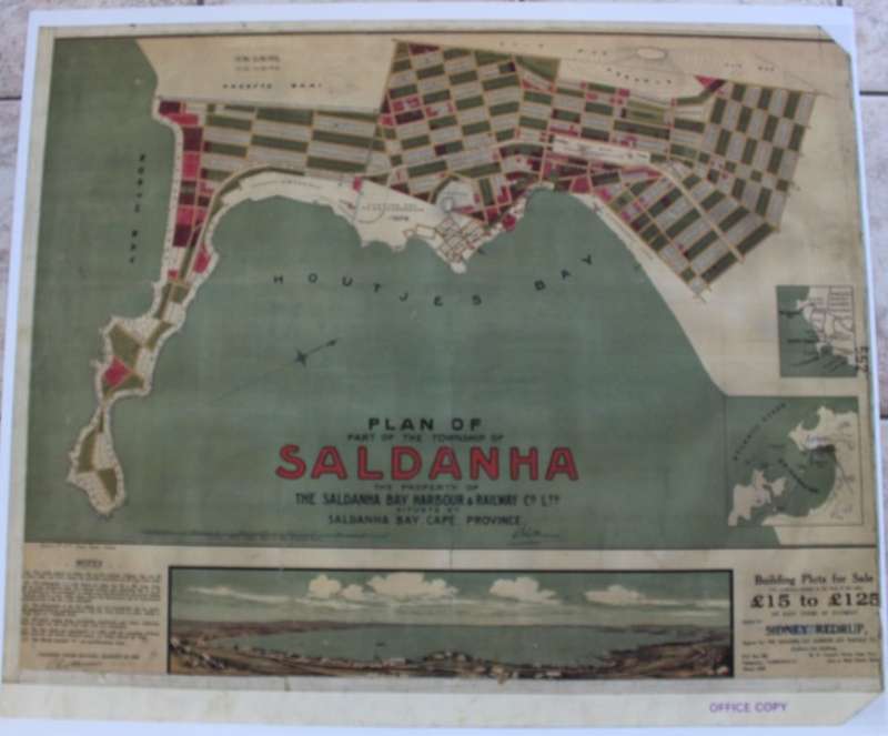 Vintage Plan of Part of the Township of Saldanha Bay 1914, Poster Print.