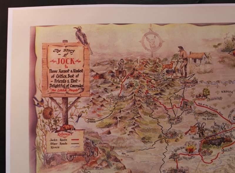 Jock Of The Bushveld Pictorial Map by E Buckley 1957