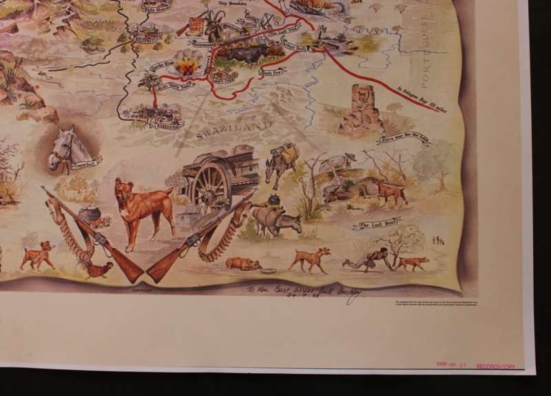 Jock Of The Bushveld Pictorial Map by E Buckley 1957