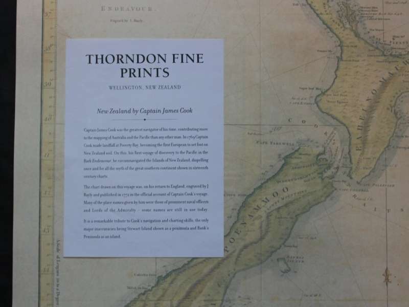 Map of New Zealand - Captain Cook voyage by J Bayly.