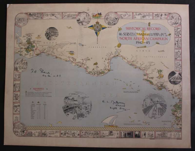 Historical Record of the 46 Survey Company - North Africa Campaign WW2 Map Reproduction Print